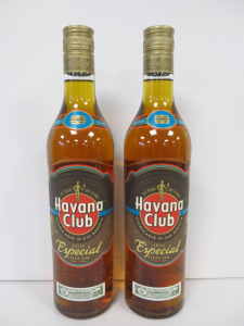 2 x Bottles of Havana Club Especial Cuban Rum, 70cl.