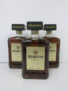 3 x Bottles of Disaronno Liqueur, 70cl.