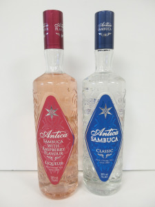 2 x Bottles of Antica Sambuca to Include: Classic & Raspberry Flavour, 70cl.