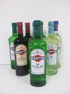8 x Bottles of Martini to Include: 2 x Rosso, 2 x Extra Dry, 2 x Bianco, 1 x Bianco & 1 x Extra Dry, 70cl.