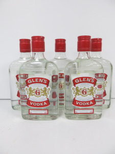 5 x Bottles of Glens Vodka, 35cl.