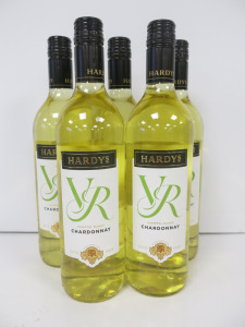 5 x Bottles of Hardy's VR Chardonnay White Wine, 750ml.
