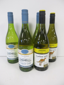 6 x Bottles of Assorted Chardonnay White Wine to Include: 3 x Oyster Bay 2023 & 3 x Yellow Tail 2024, 750ml.