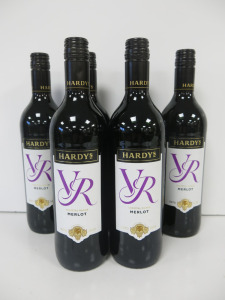 6 x Bottles of Hardy's VR Merlot Red Wine, 750ml.