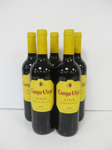 5 x Bottles of Campo Viejo Rioja Red Wine, 2022, 750ml.