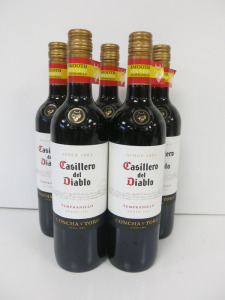 5 x Bottles of Casillero Del Diablo Tempranillo Red Wine, 2024, 750ml.
