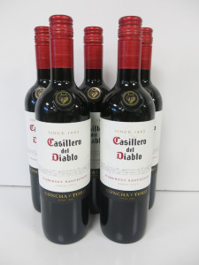 5 x Bottles of Casillero Del Diablo Cabernet Sauvignon Red Wine, 2023, 750ml.