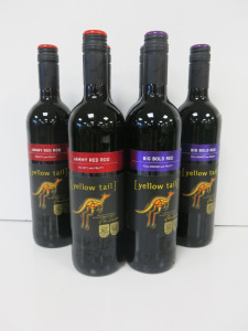 6 x Bottles of Yellow Tail Red Wine to Include: 3 x Big Bold Red & 3 x Jammy Red Roo, 750ml.
