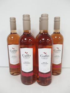 6 x Bottles of Gallo Family White Zinfandel Wine, 750ml.