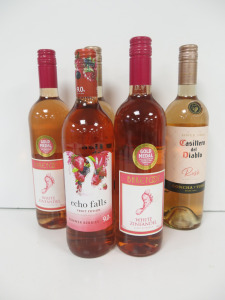 6 x Bottles of Assorted Wine to Include: 2 x Bare Foot White Zinfandel, 2 x Echo Falls Summer Berries & 2 x Casillero Del Diablo Rose, 750ml.