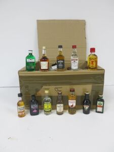 134 x Assorted Bottles of Miniatures Spirits to Include: 17 x Gordons London Gin, 11 x Fireball Liqueur, 13 x Jack Daniels, 12 x Smirnoff, 9 x Famous Grouse, 5 x Bells, 18 x Baileys, 6 x Tequila Rose, 6 x Hennessy, 1 x Courvoisier, 9 x Wray & Nephew, 12 x