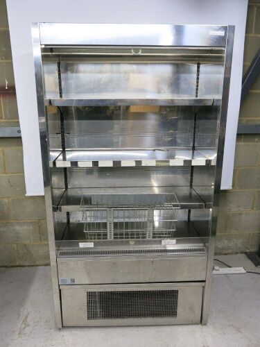 ES System K Upright 4 Section Open Display Fridge. Size H193 x W106cm x D63cm.