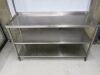 Stainless Steel Table with Backsplash, 2 x Shelves Over & 2 x Shelves Under. Size H190cm x W150cm x 50cm. - 3