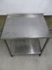 Stainless Steel Table with Backsplash & Shelf Under. Size H88cm x W78cm x D60cm. - 2