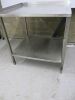 Stainless Steel Table with Backsplash, Left Side Splash & Shelf Under. Size H88cm x W84cm x D75cm. - 3