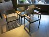 4 x Emu Metal Chairs with Wood Armrests & 2 x Black Faux Leather Seat Pads. - 2