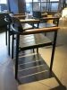 4 x Emu Metal Chairs with Wood Armrests & 2 x Black Faux Leather Seat Pads. - 5