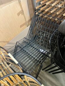 4 x Black Wire Outdoor Lounge Chairs.