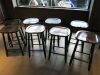 8 x Black Wood Stools. H63cm.