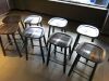 8 x Black Wood Stools. H63cm. - 2