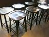 8 x Black Wood Stools. H63cm. - 3