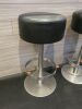 22 x Pedrali Stalls with Black Faux Leather Seat & Heavy Metal Base. - 2
