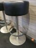 22 x Pedrali Stalls with Black Faux Leather Seat & Heavy Metal Base. - 4