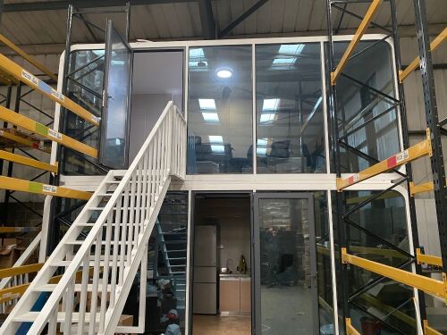 2 x Glazed Fronted Welfare Pods with Set of Metal Steps to Upper Pod.....