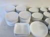 252 Pieces of White Royal Genware Crockery to Include: 86 x 9.5" Dinner Plates, 8 x 12.5" Serving Platters, 3 x 9.5" Serving Dishes, 23 x 10" Oval Side Plates, 58 x 7" Small Plates, 12 x 6" Tappas Bowls, 21 x 3.5" Dipping Dishes, 12 x 10.5 Serving Plates, - 2