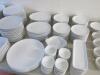 252 Pieces of White Royal Genware Crockery to Include: 86 x 9.5" Dinner Plates, 8 x 12.5" Serving Platters, 3 x 9.5" Serving Dishes, 23 x 10" Oval Side Plates, 58 x 7" Small Plates, 12 x 6" Tappas Bowls, 21 x 3.5" Dipping Dishes, 12 x 10.5 Serving Plates, - 3