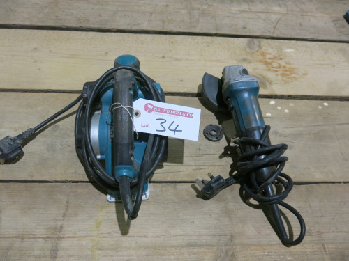 2 x Makita Tools to Include: Makita KP0810 240v Planer & Makita 4" Angle Grinder.