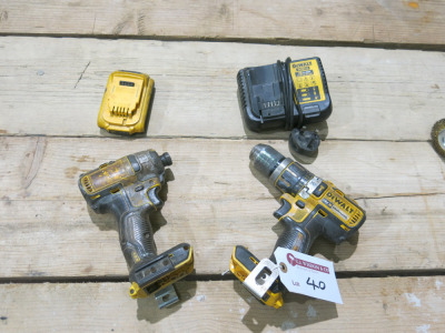 Selection of DeWalt Li-Lion Power Tools Including: Impact Driver, Drill, Charger & 1 x Battery.