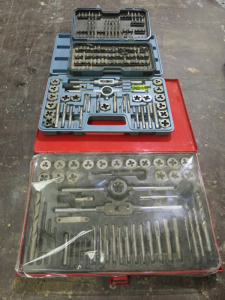 4 x Cases Containing Tap & Die Sets and Driver Attachments (As Viewed & Inspected). NOTE: may have items missing.