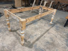 173cm x 81cm Pine Wood Table Base with Turned Legs. - 2