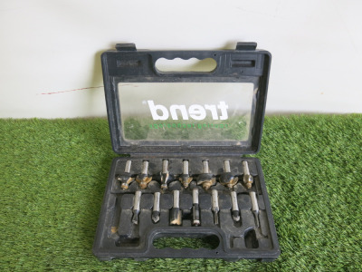 Trend 15 Piece Router Cutter Starter Set, in Original Carry Case. NOTE: missing 1 piece.