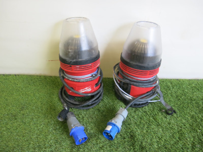 2 x Milwaukee HOBL 7000 High Output Corded Bay Lights.