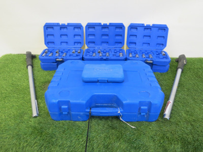 Lot of Assorted Tools to include: Condor Werkzeug Industrial Quality Chrome Vanadium Steel, 18 Pcs Socket Set, Hex 19-50mm, Hex 3/4" Sq Drive. Comes in Plastic Carry Case. NOTE: incomplete as viewed/pictured, 6 x Condor Werkzeug Industrial Quality Chrome 