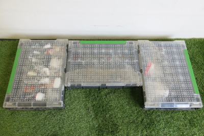 3 x Bott Clear Top Systainer Chests Containing: Push Wire Connectors, Screws, Wall Plugs & Others (As Viewed).