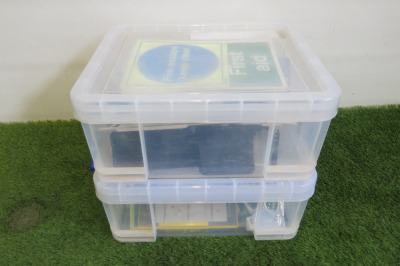 2 x Crates Containing Assorted Tags & Signs (As Viewed).