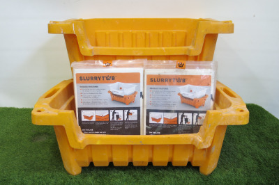 2 x Orange SlurryTubs with Sealed White Linings.