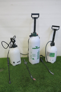 3 x Hand Pump Pressure Sprayers to Include: 2 x 5L & 1 x 9L.