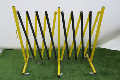 Portable Foldable Safety Barrier in Yellow.