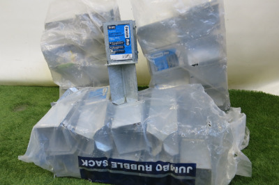 3 x Rubble Sacks Containing Concrete Post in Supports.