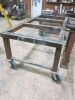 4 x Heavy Duty Metal Feed Roller Stands and Metal Skeleton Frame Heavy Duty Work bench on Wheels & 1 x Other Smaller. - 3