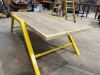 140cm x 60cm x 45cm Table on Yellow Frame and Reclaimed/Distressed Scaffold Boards. - 3