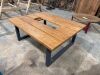 110cm x 92cm x 45cm Table, Metal Frame with Reclaimed/Distressed Scaffold Board Top.