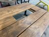110cm x 92cm x 45cm Table, Metal Frame with Reclaimed/Distressed Scaffold Board Top. - 3