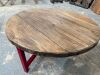 77cm Diameter x 35cm Side Table, Metal Frame with Reclaimed/Distressed Scaffold Boards. - 2