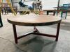 77cm Diameter x 35cm Side Table, Metal Frame with Reclaimed/Distressed Scaffold Boards. - 3