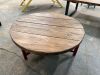 77cm Diameter x 35cm Side Table, Metal Frame with Reclaimed/Distressed Scaffold Boards. - 4